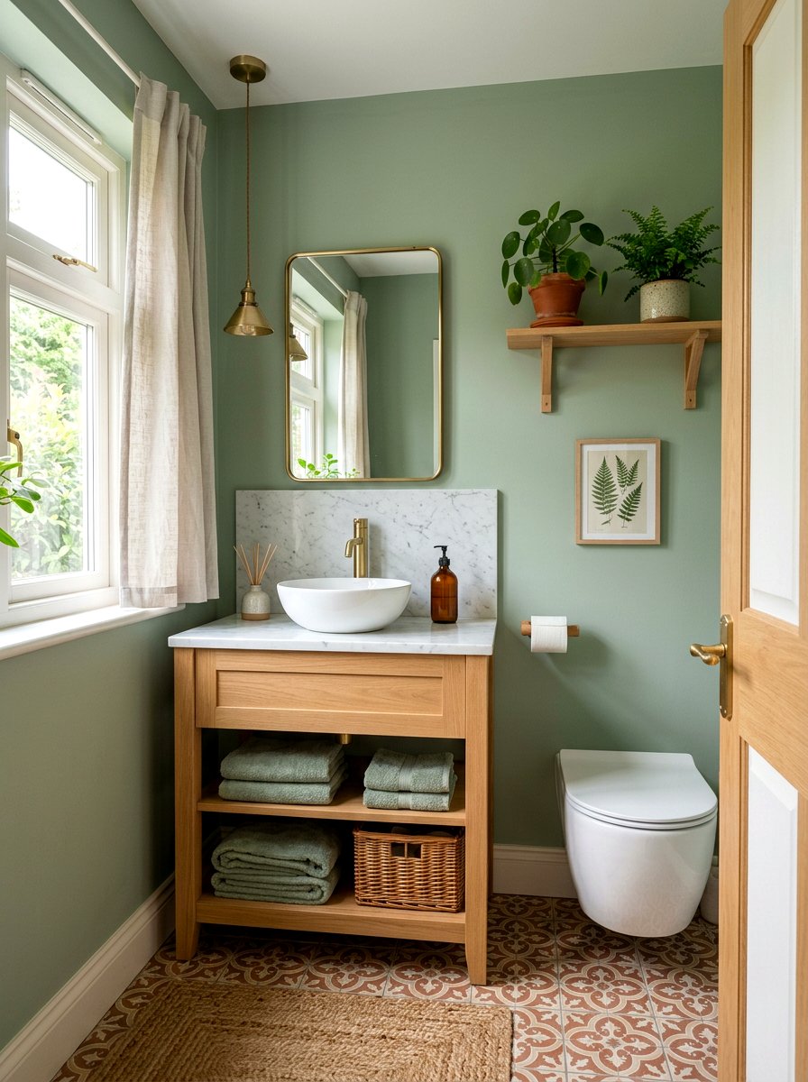Sage Green Cloakroom - 30 cloakroom ideas