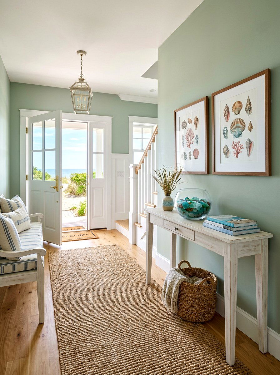 Sage Green Coastal Entryway - 30 sage green decor ideas