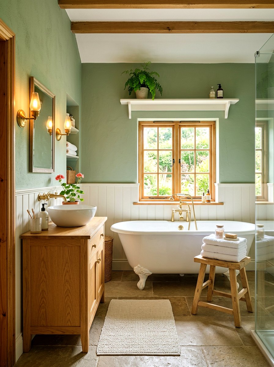Sage Green Cottage Bathroom - 30 cottagecore bathroom ideas