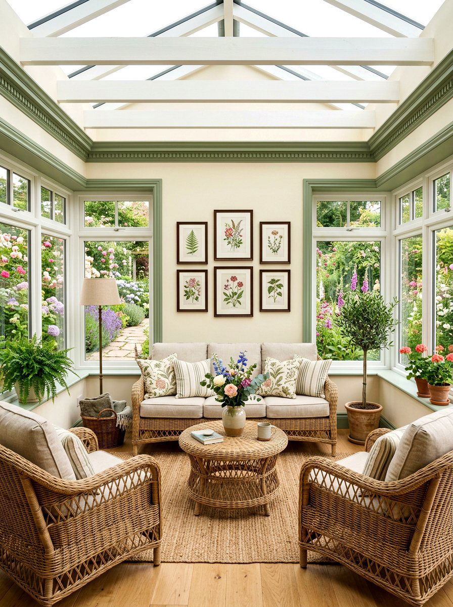 Sage Green Crown Molding Cream Walls - 30 contrast trim wall ideas