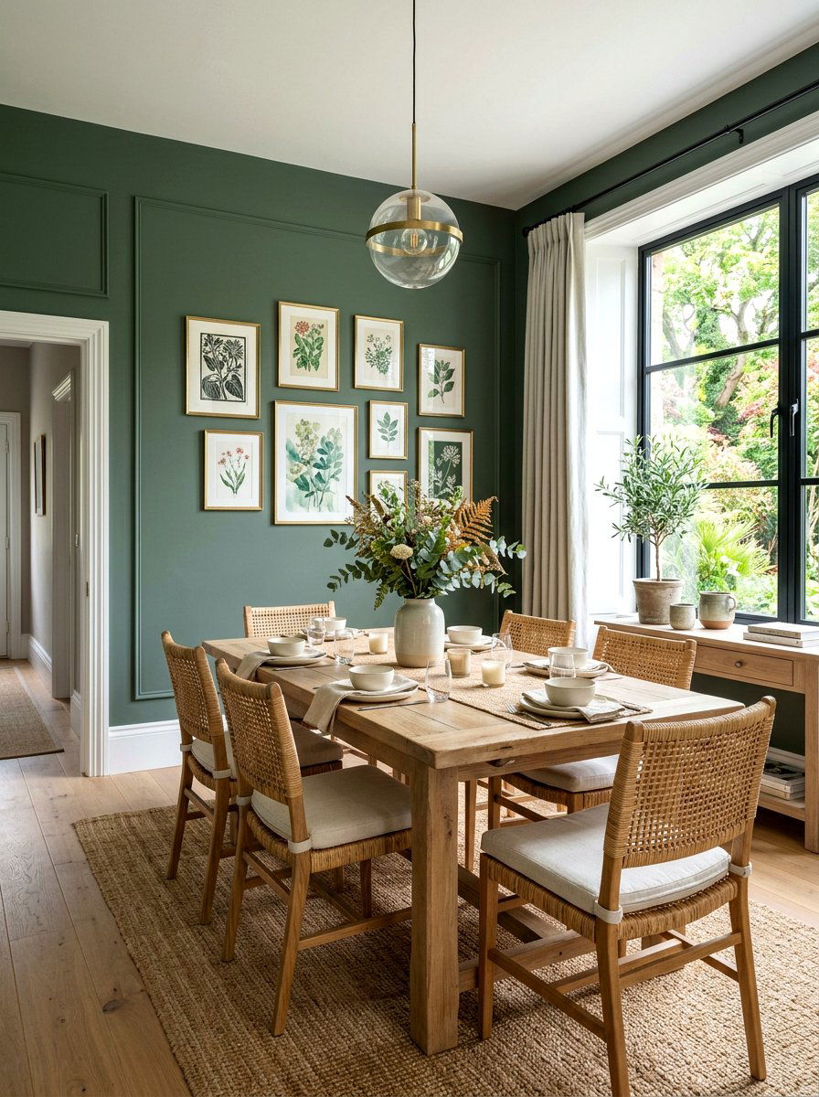 Sage Green Dining Room - 30 saturated dining room ideas