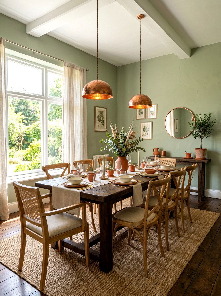 Sage Green Dining Room - 30 Tuscan supper room ideas