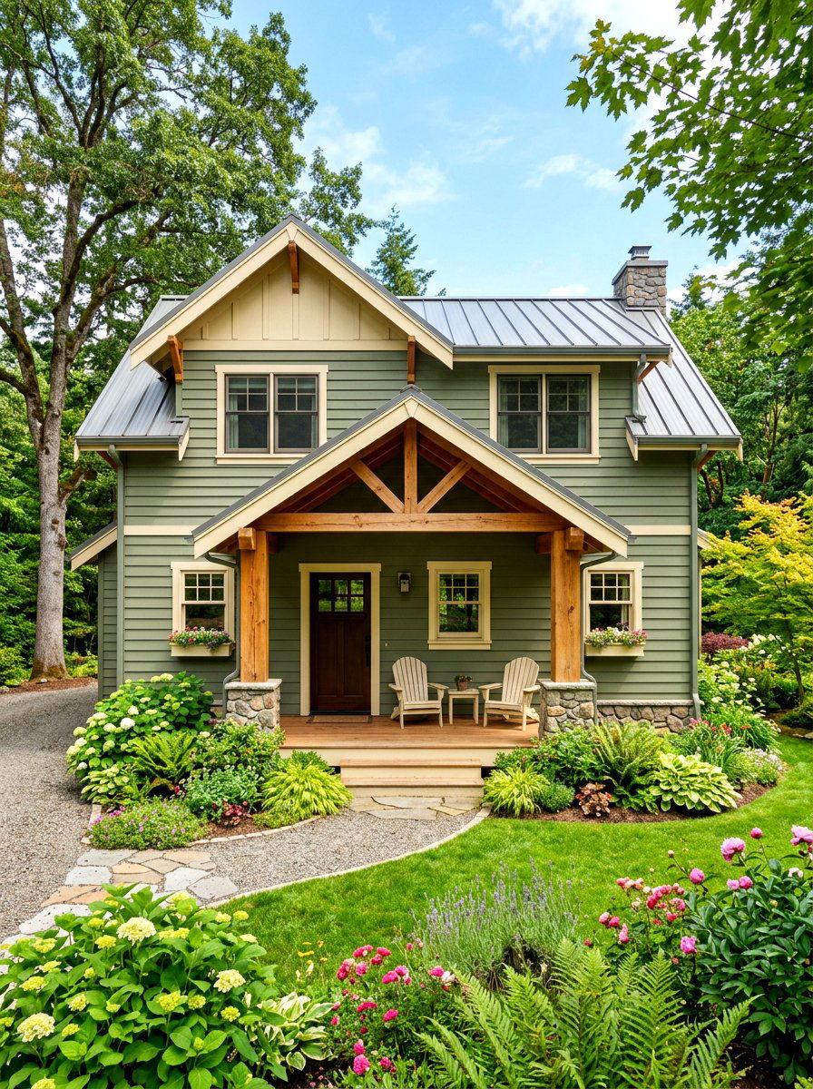 Sage Green Exterior - 30 country house exterior ideas