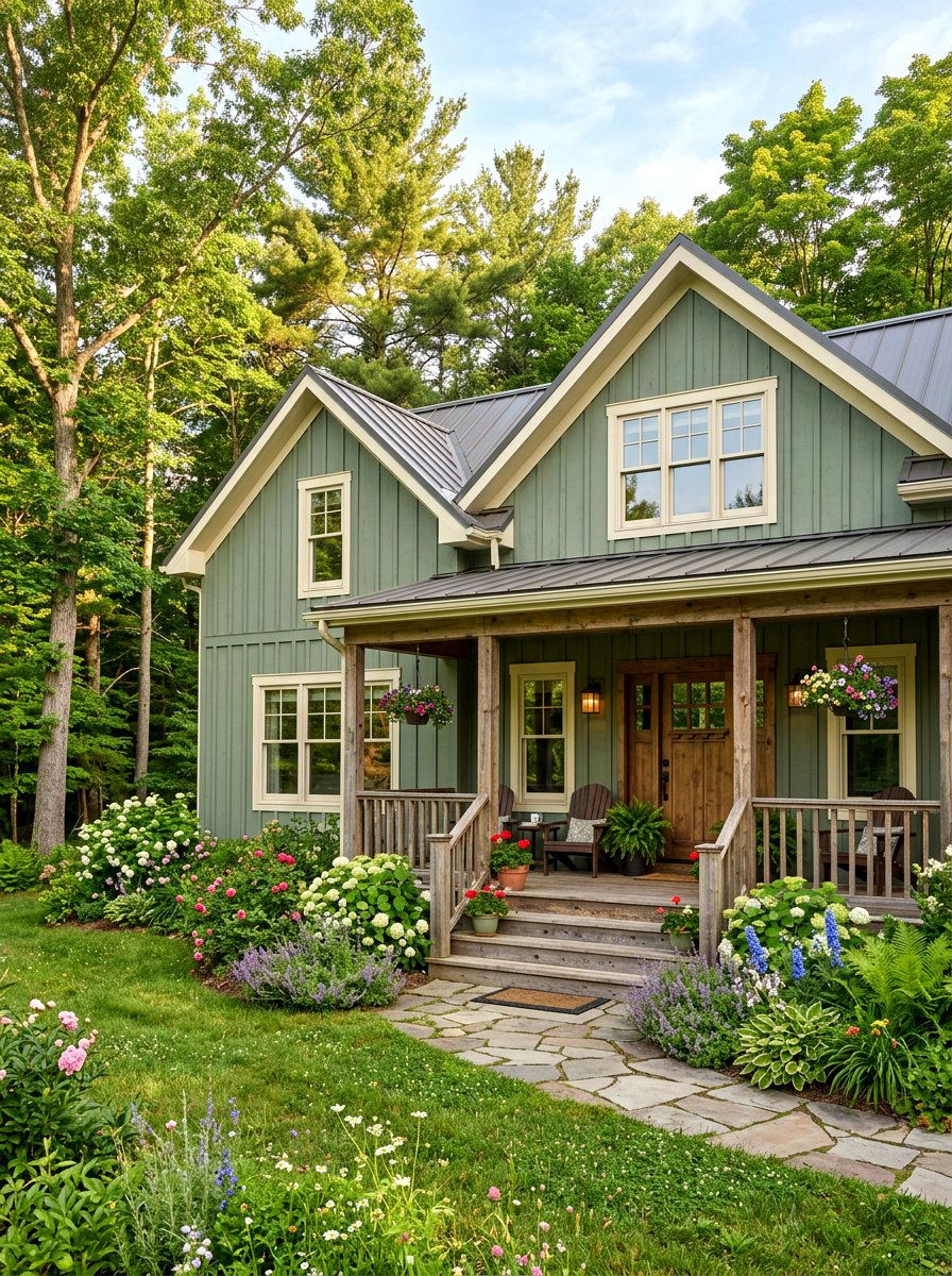 Sage Green Exterior Paint - 30 board and batten exterior ideas