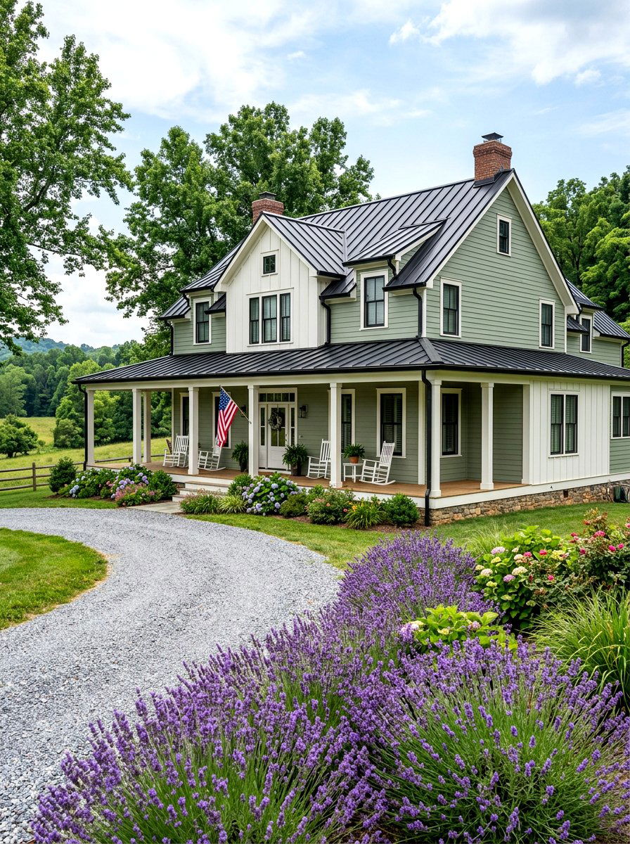 Sage Green Farmhouse - 30 green house exterior ideas