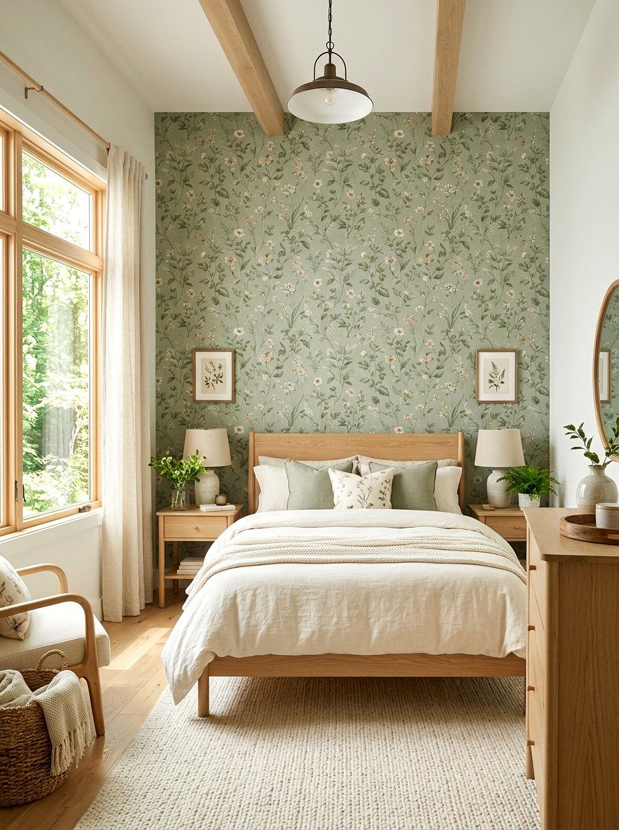 Sage Green Floral Wallpaper - 30 floral wallpaper bedroom ideas