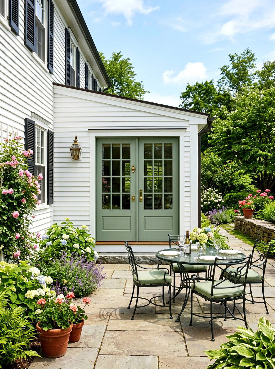 Sage Green French Doors - 30 sage green patio ideas