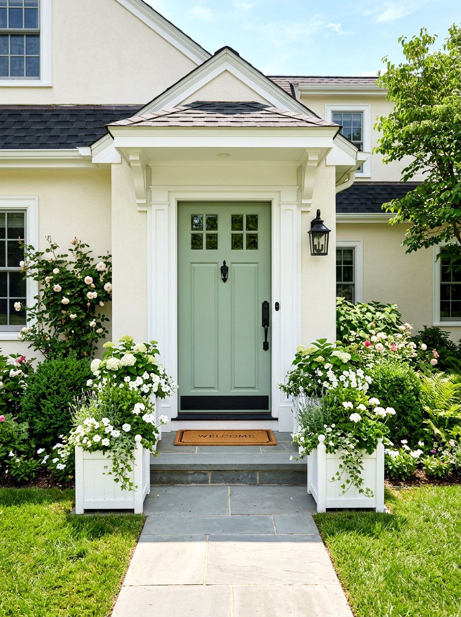Sage Green Front Door - 30 front door decor ideas