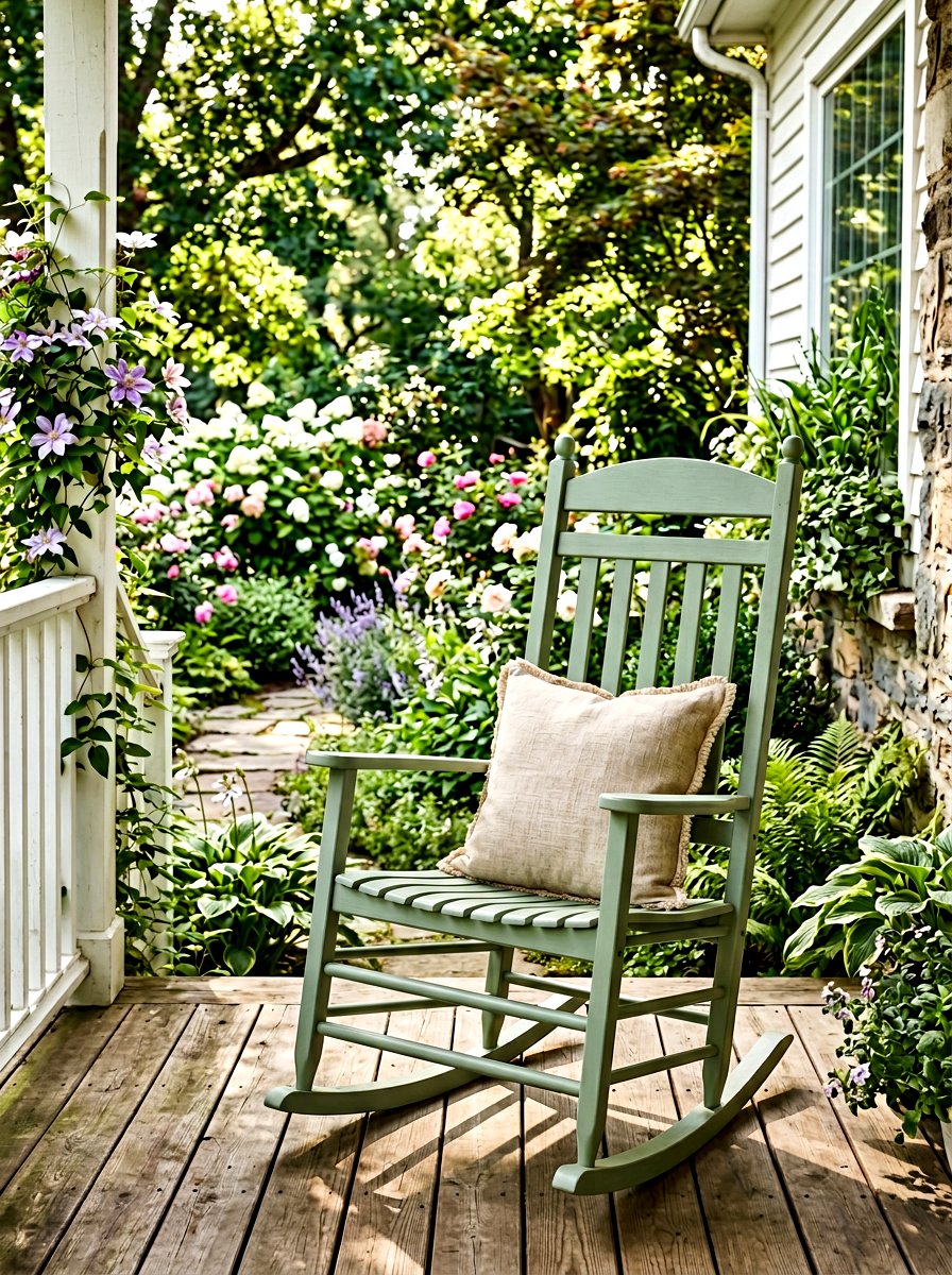 Sage Green Front Porch Rocker - 30 porch rocking chair ideas