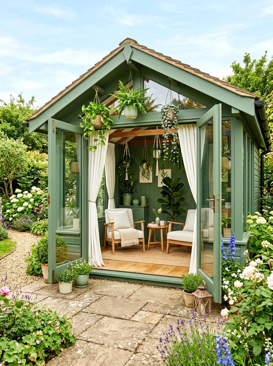 Sage Green Garden Room - 30 saturated color room ideas