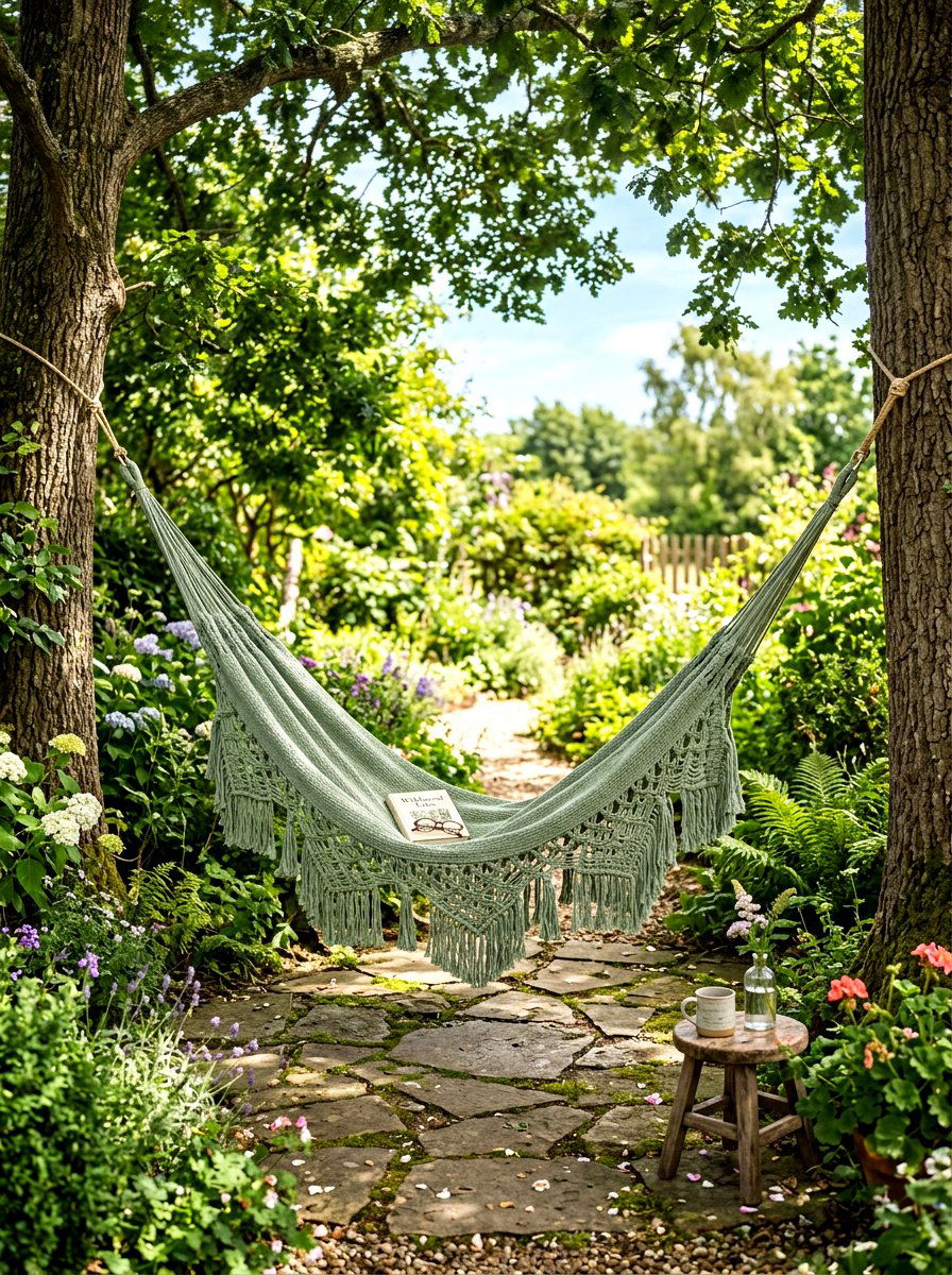 Sage Green Hammock - 30 sage green patio ideas