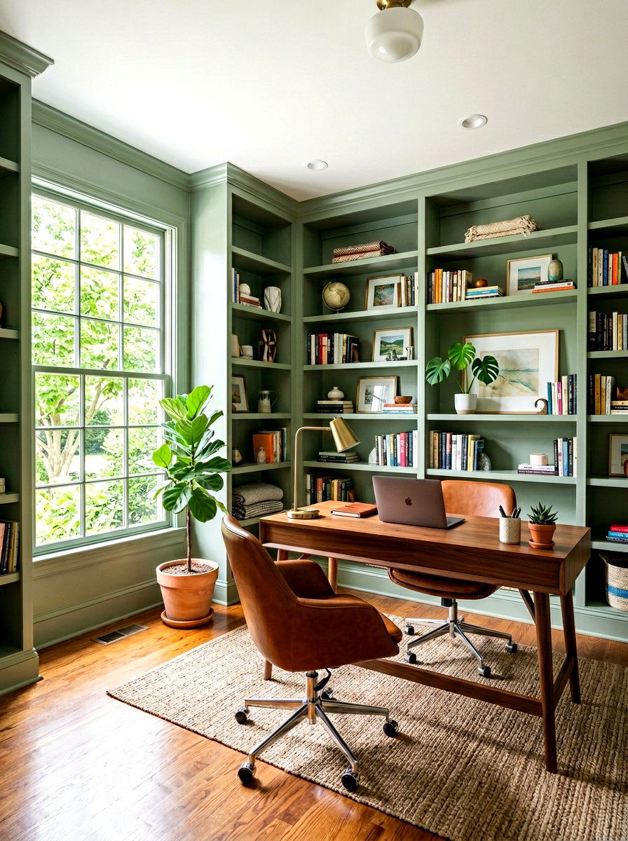 Sage Green Home Office - 30 sage green decor ideas