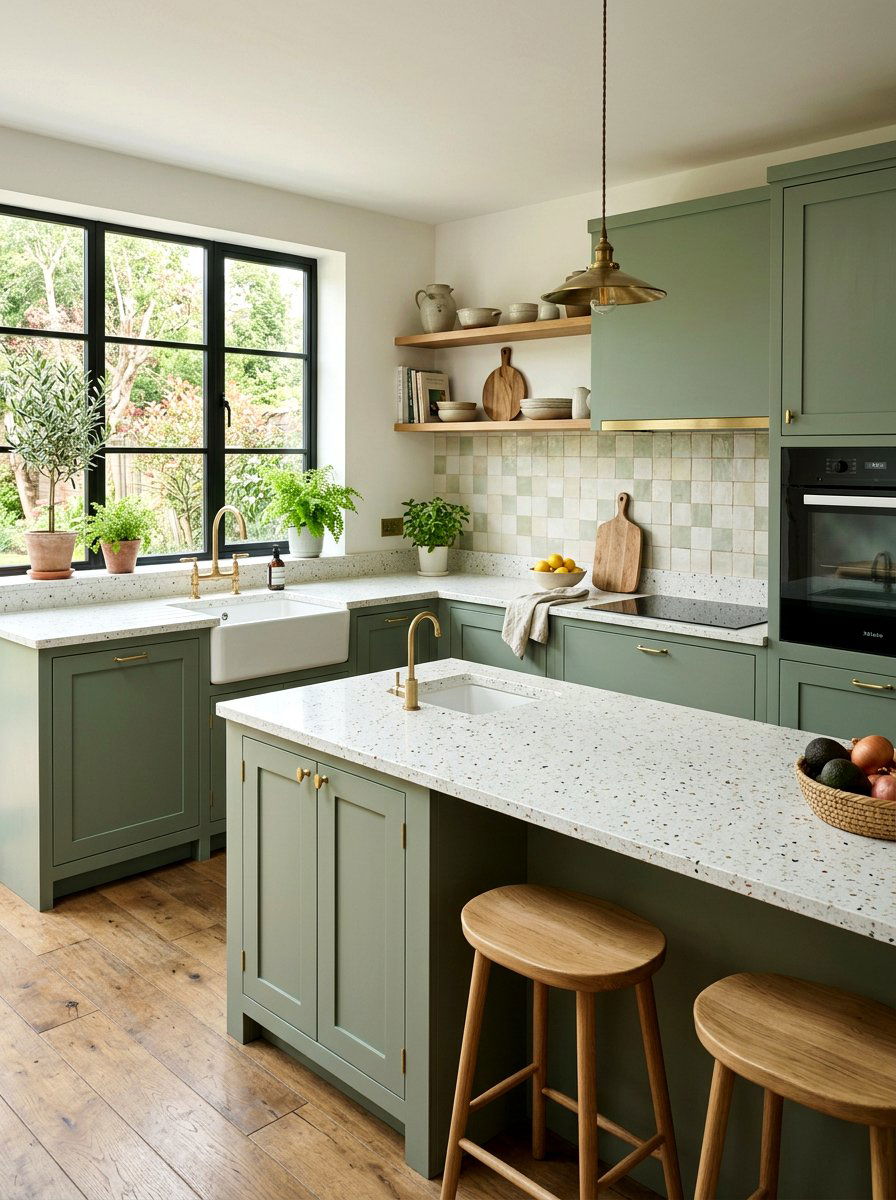 Sage Green Kitchen - 30 terrazzo kitchen ideas