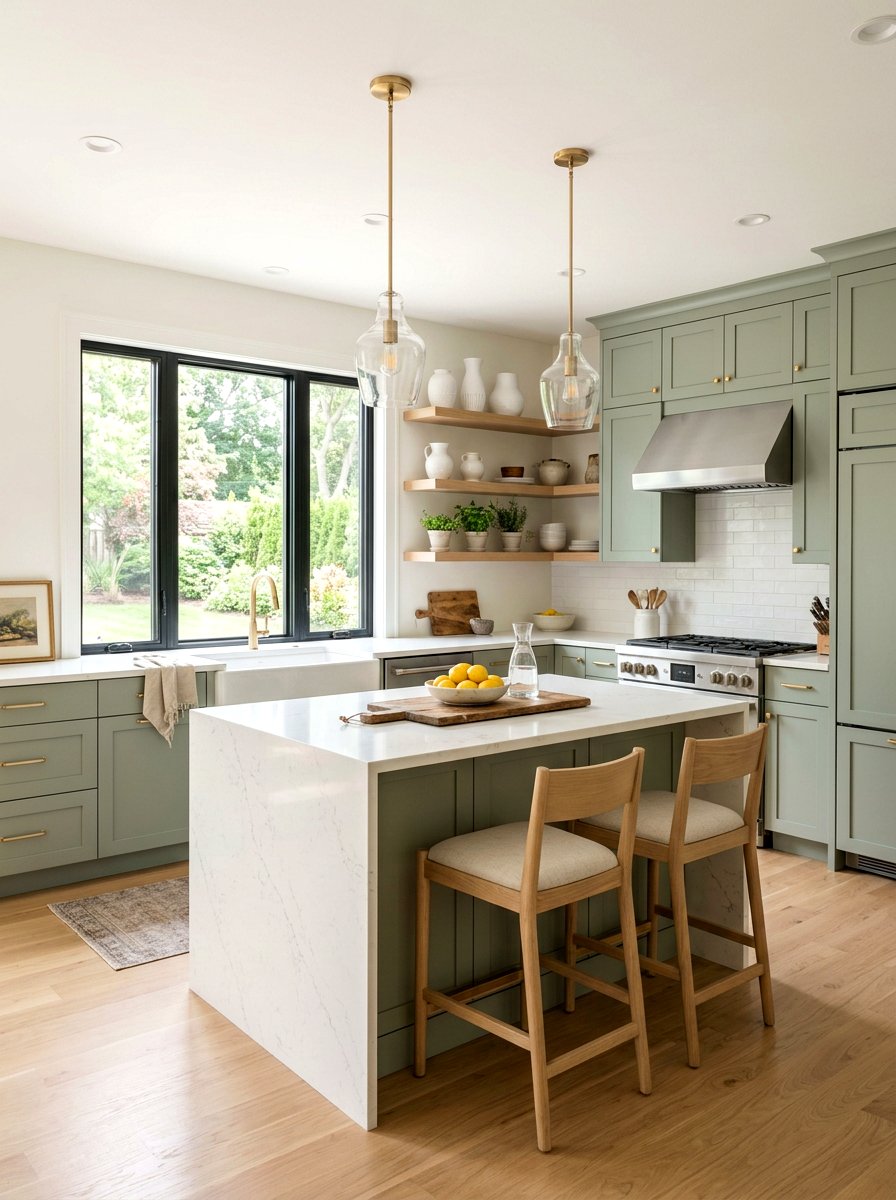 Sage Green Kitchen Cabinets - 30 kitchen remodel ideas