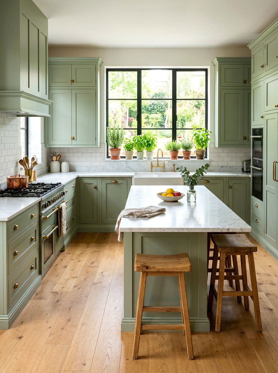 Sage Green Kitchen Cabinets - 30 painted kitchen cabinet ideas