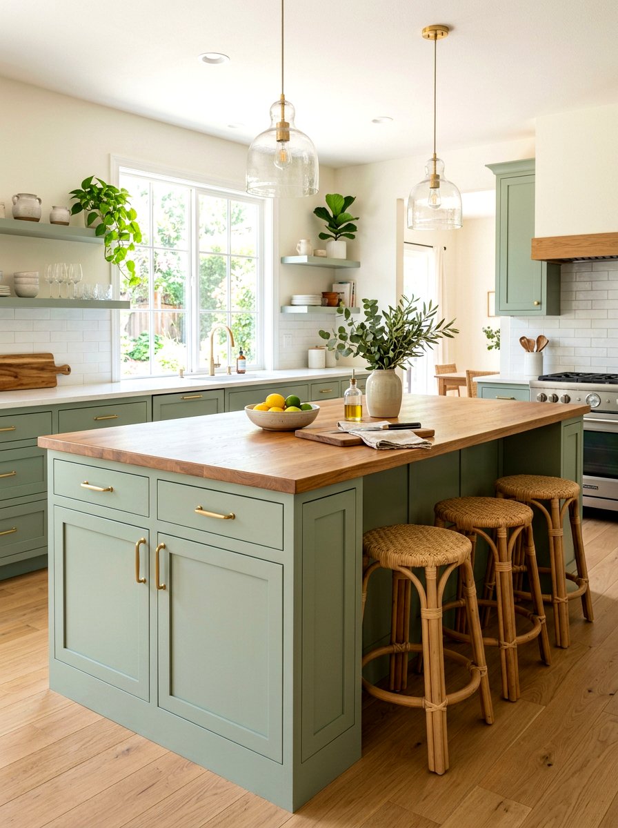 Sage Green Kitchen Island - 30 kitchen island ideas