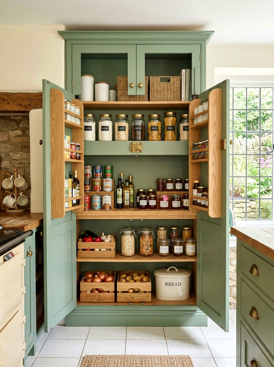 Sage Green Kitchen Pantry - 30 English pantry kitchen ideas