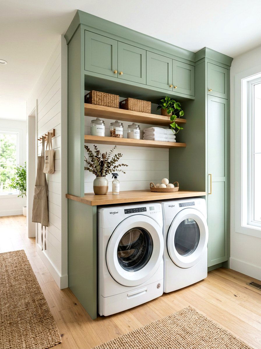 Sage Green Laundry Closet - 30 laundry closet ideas