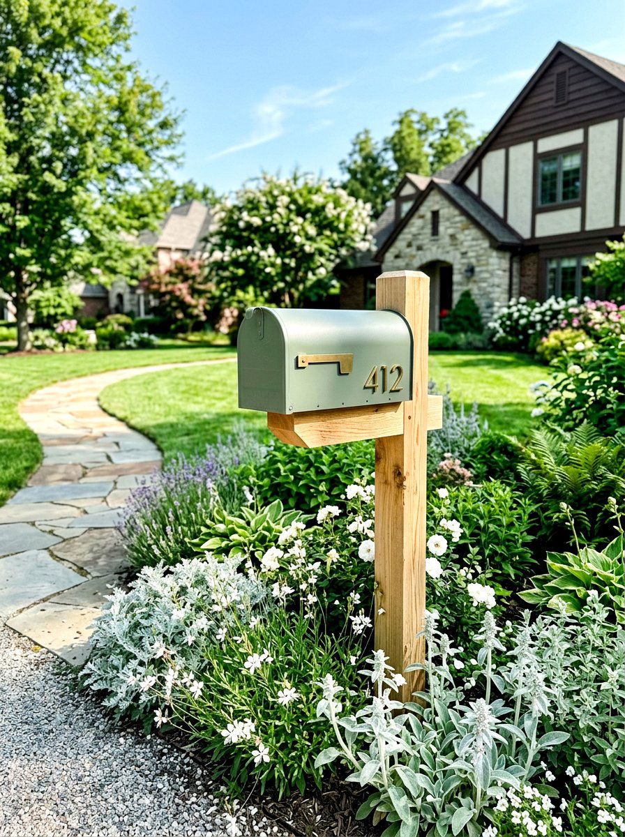 Sage Green Mailbox - 30 mailbox curb appeal ideas