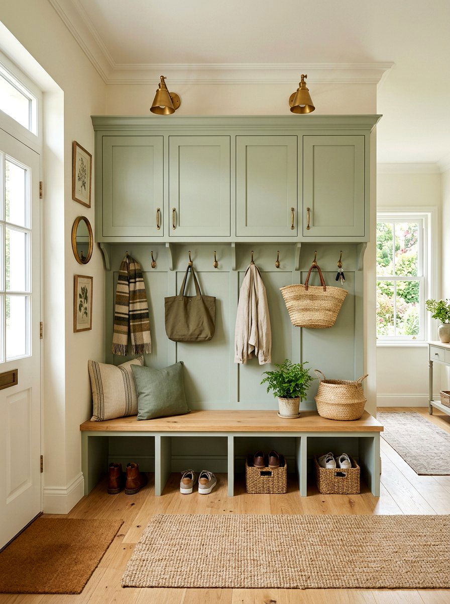 Sage Green Mudroom Locker Wall - 30 mudroom locker wall ideas