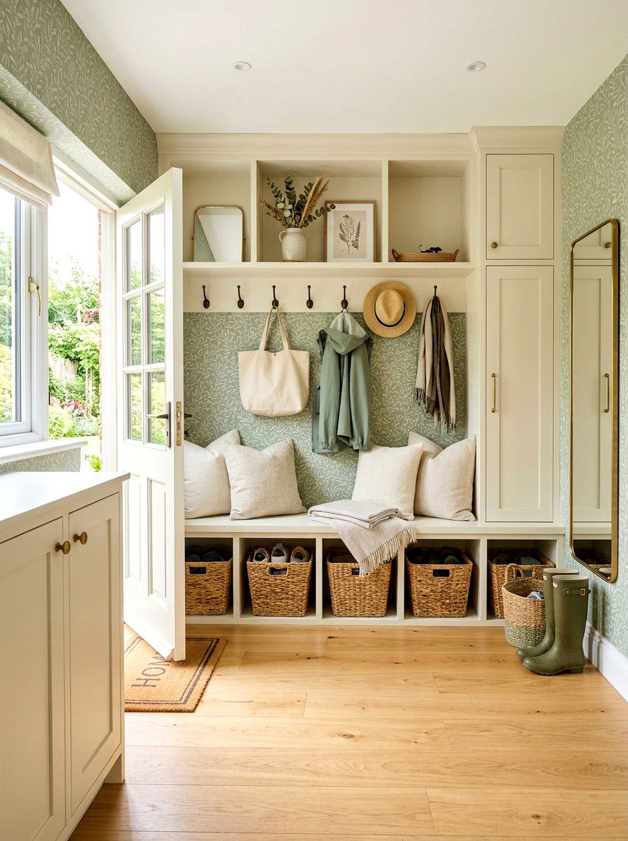 Sage Green Mudroom Wallpaper - 30 mudroom wallpaper ideas