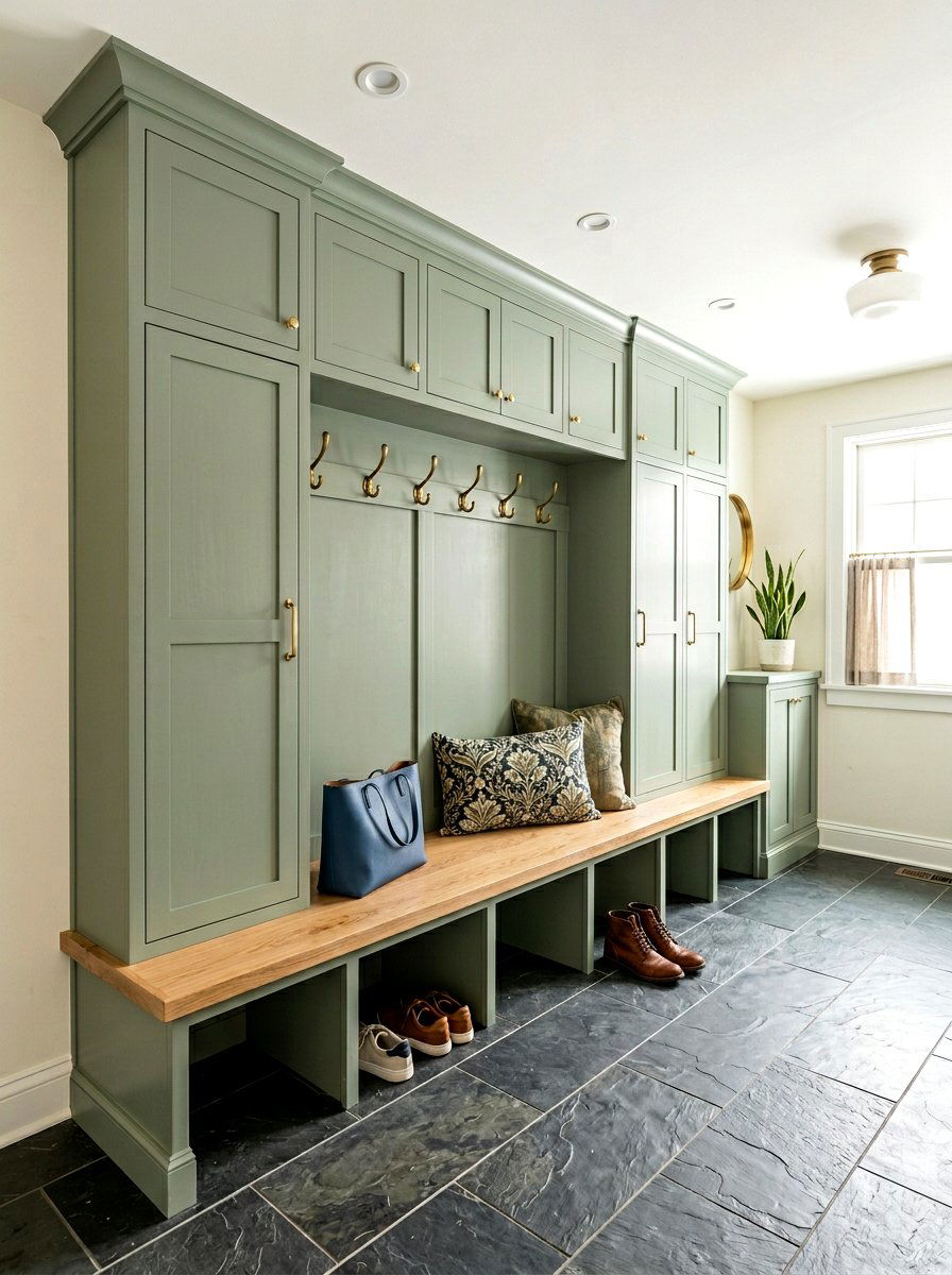 Sage Green Mudroom - 30 sage green decor ideas