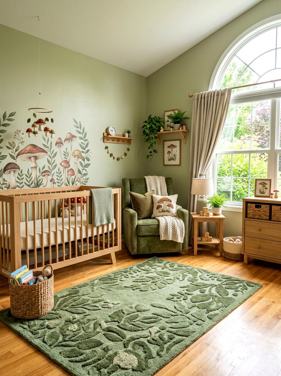 Sage Green Mushroom Nursery - 30 mushroom nursery ideas