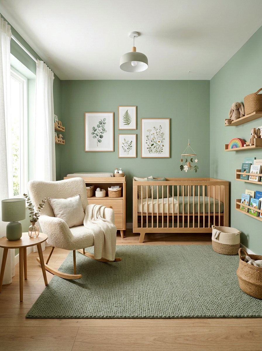 Sage Green Nursery - 30 gender neutral baby room ideas