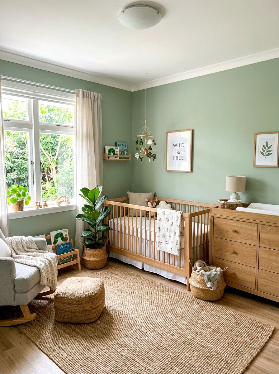 Sage Green Nursery - 30 quiet luxury nursery ideas