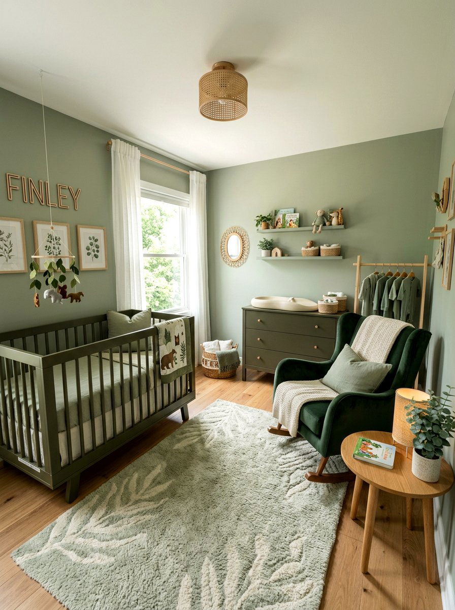 Sage Green Nursery - 30 monochrome room ideas