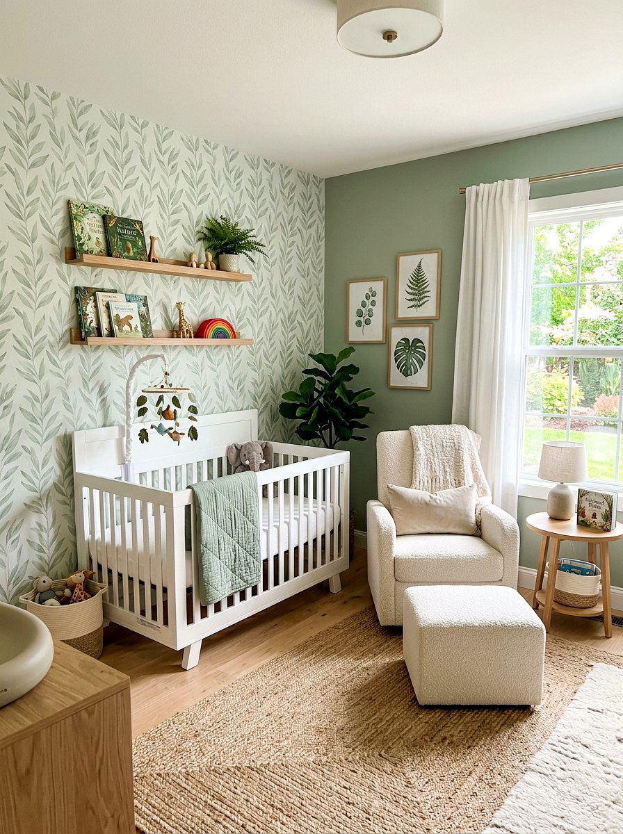 Sage Green Nursery - 30 aesthetic kids room ideas