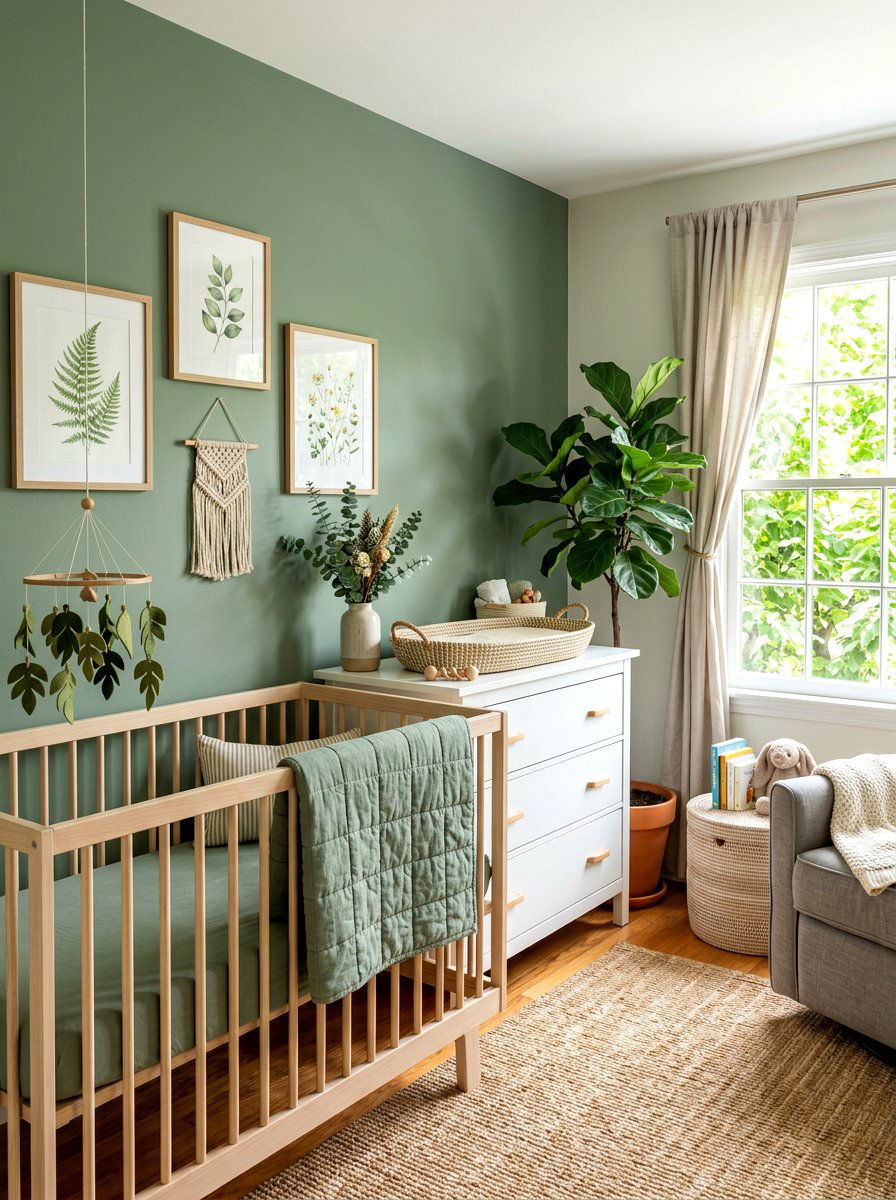 Sage Green Nursery - 30 crib corner styling ideas