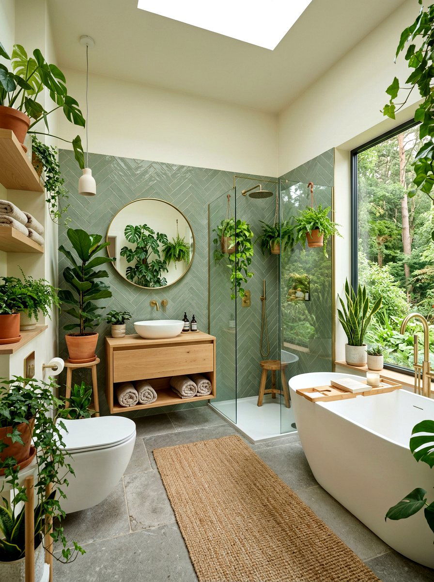 Sage Green Organic Modern Bathroom - 30 organic modern bathroom ideas