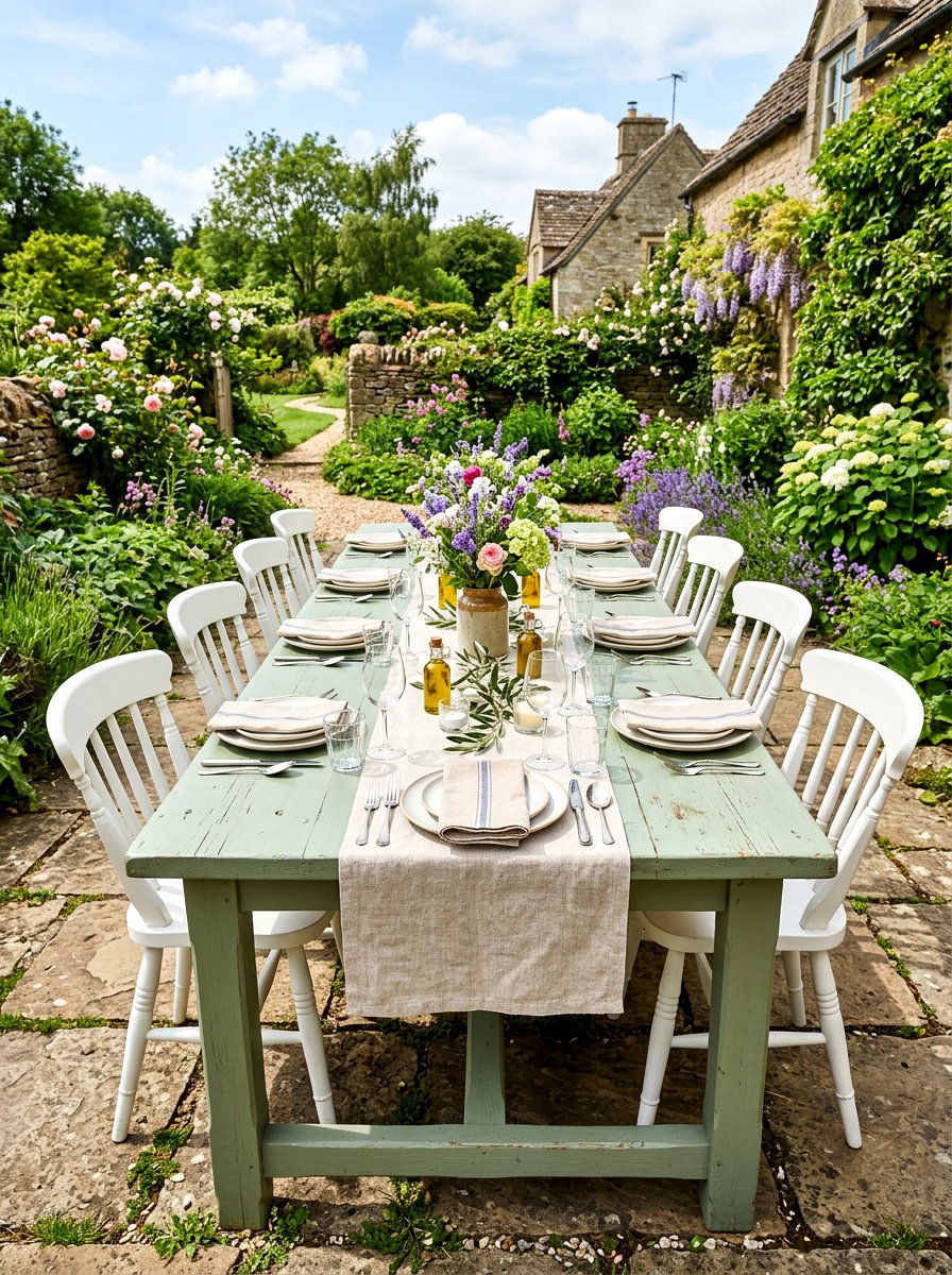 Sage Green Outdoor Table - 30 sage green patio ideas
