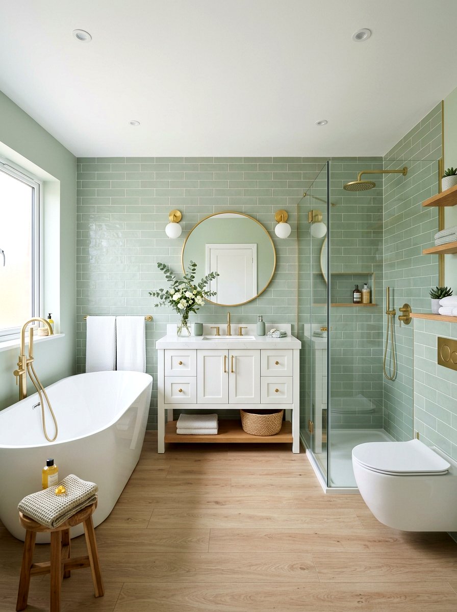 Sage Green Palette - 30 sound bath bathroom ideas