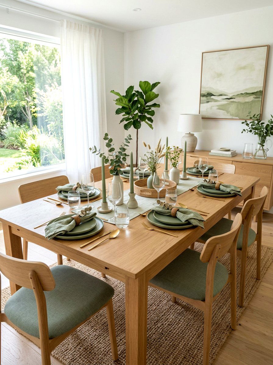 Sage Green Palette - 30 winter dining table ideas