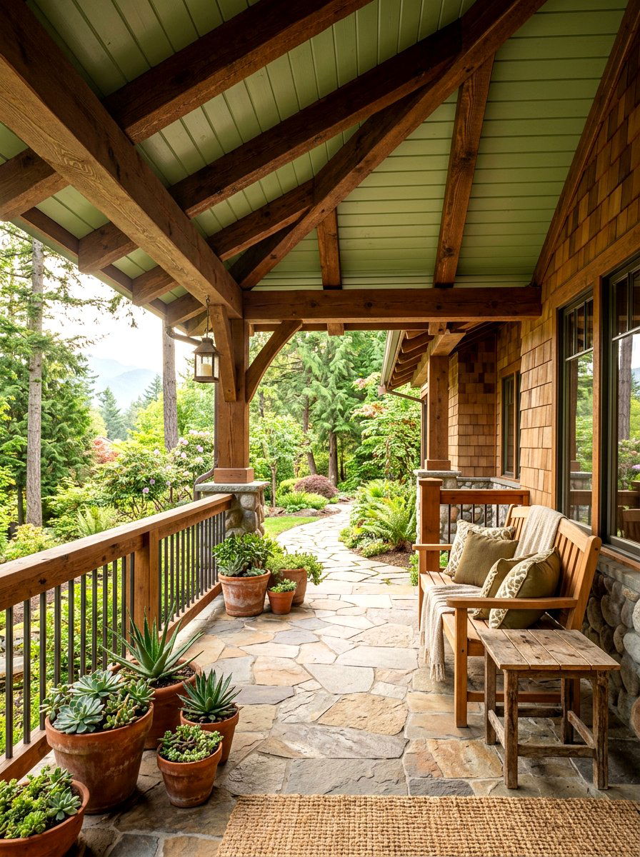 Sage Green Porch - 30 porch ceiling paint ideas