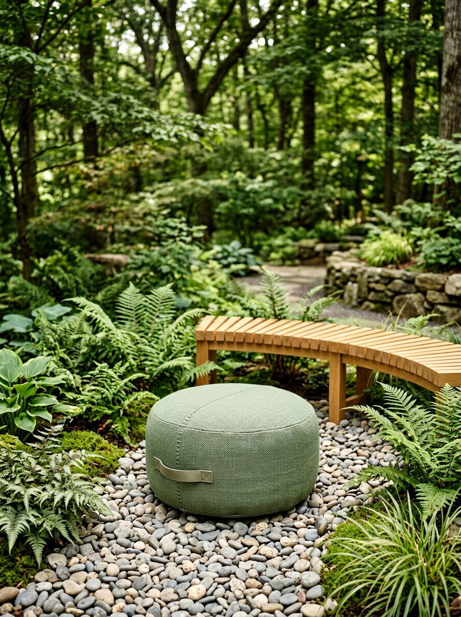 Sage Green Pouf - 30 outdoor pouf lounge ideas