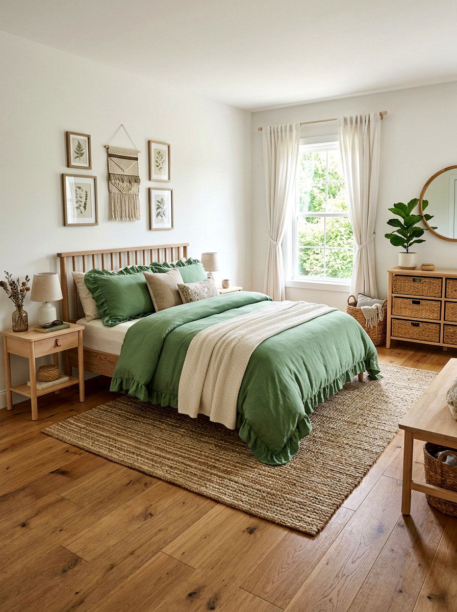 Sage Green Ruffled Bedding - 30 ruffled bedding bedroom ideas