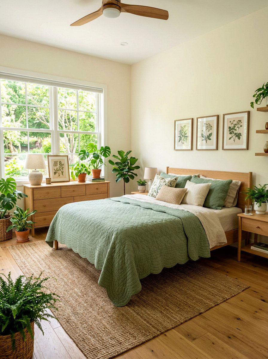 Sage Green Scalloped Quilt - 30 scalloped bedding ideas