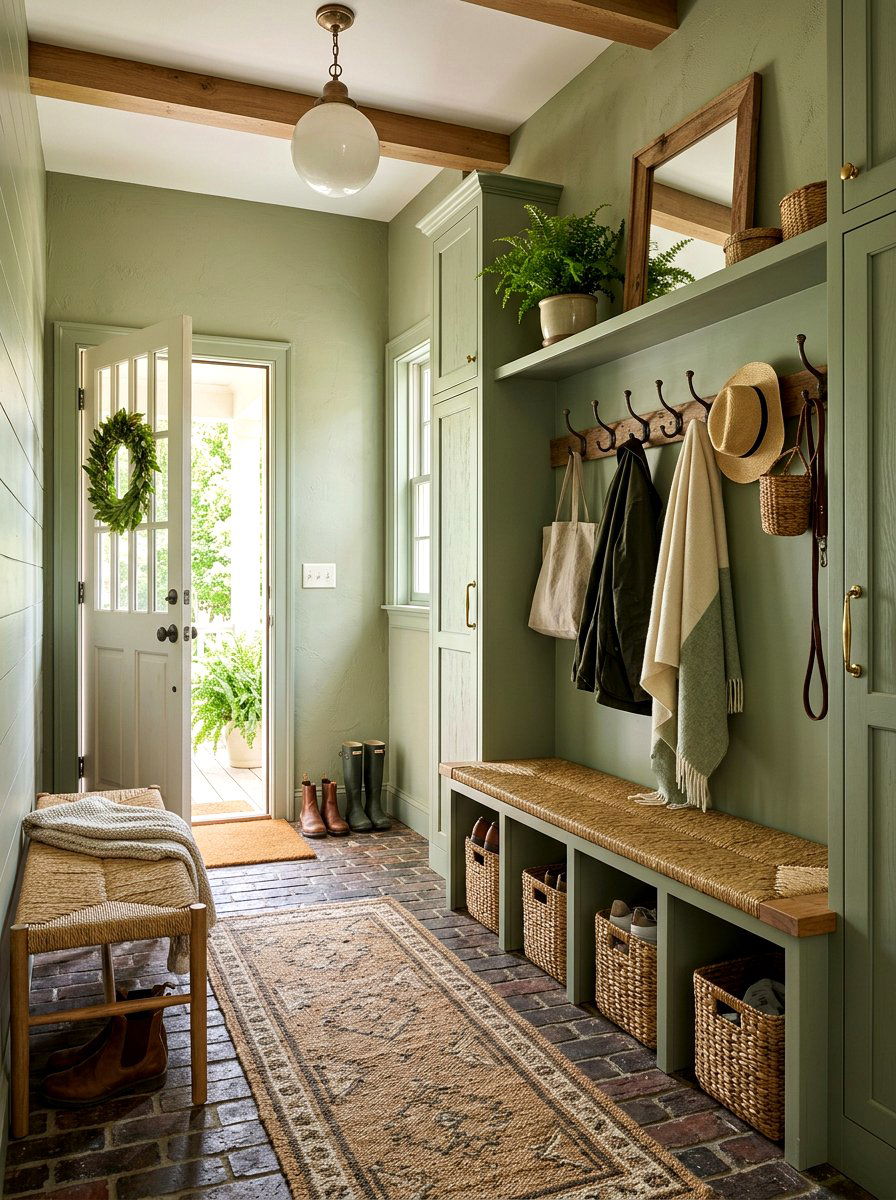 Sage Green Small Mudroom - 30 small room big color ideas
