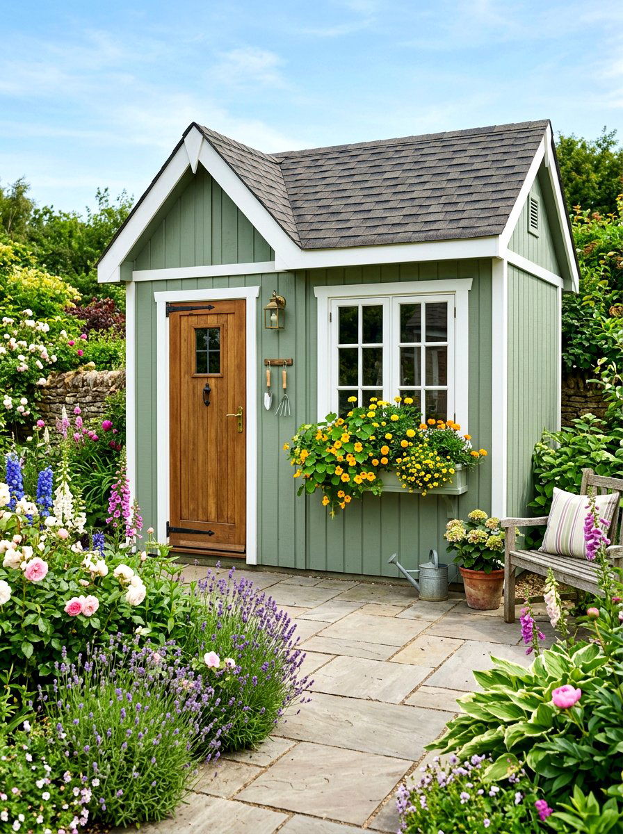 Sage Green Storage Shed - 30 sage green patio ideas