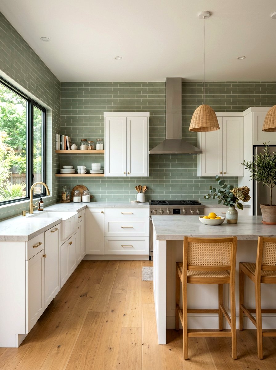 Sage Green Subway Tile Kitchen - 30 subway tile kitchen ideas