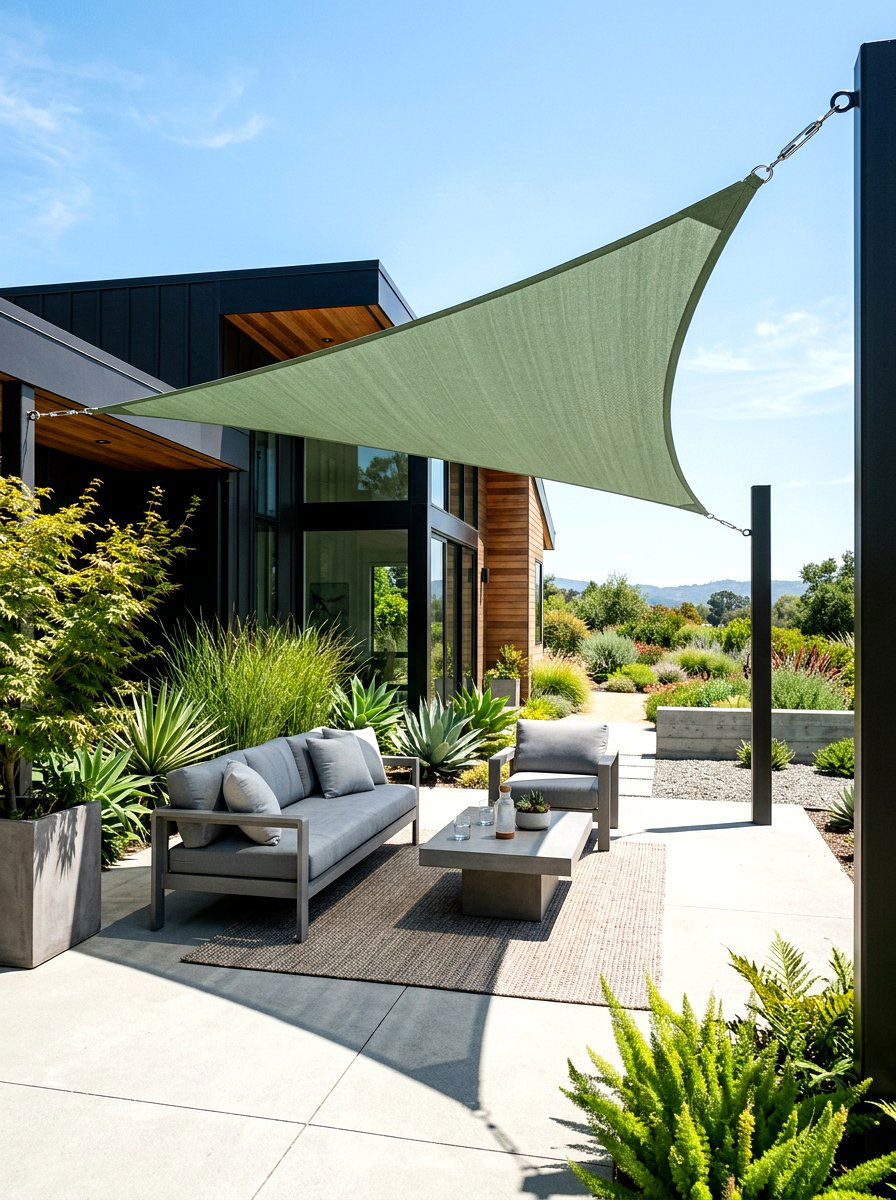 Sage Green Sun Shade - 30 sage green patio ideas