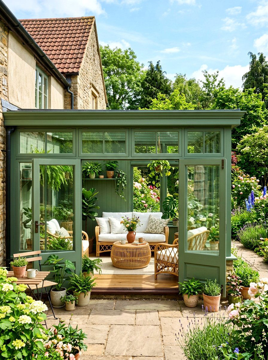 Sage Green Sunroom - 30 pastel home decor ideas