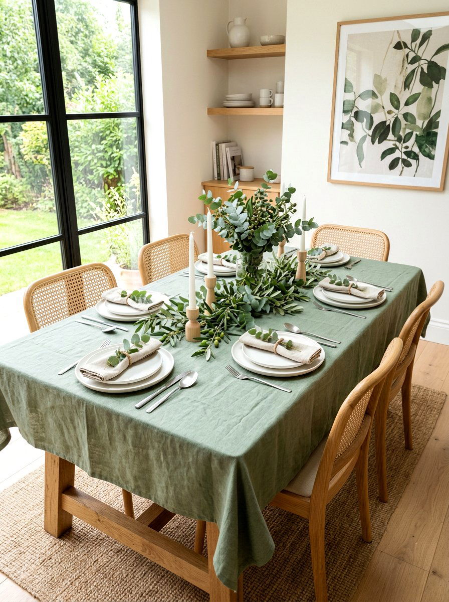 Sage Green Table - 30 collected tablescape ideas aesthetic