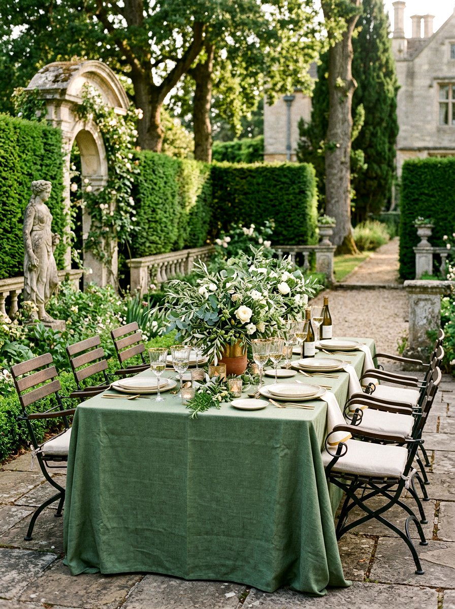 Sage Green Table - 30 summer table setting ideas