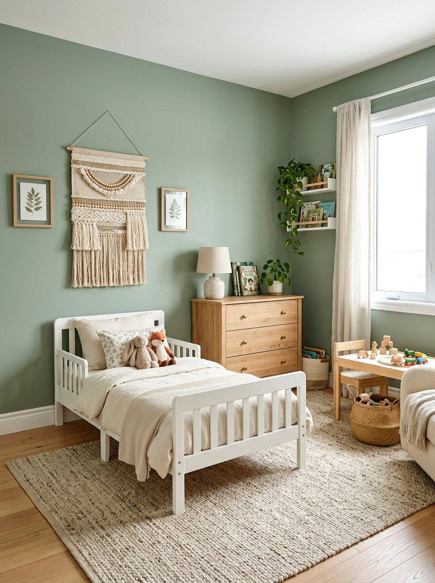 Sage Green Toddler Room - 30 neutral toddler room ideas