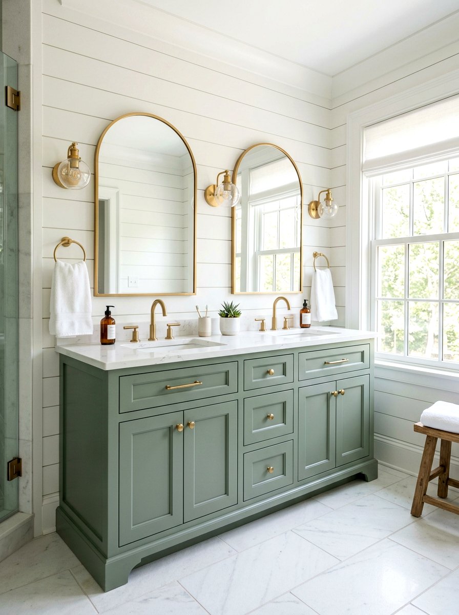 Sage Green Vanity Bathroom - 30 green and white bathroom ideas