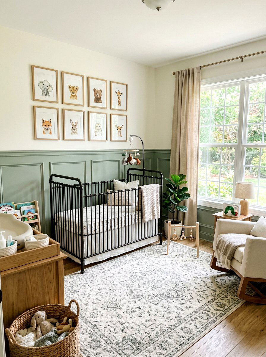 Sage Green Wainscoting Nursery - 30 French nursery decor ideas